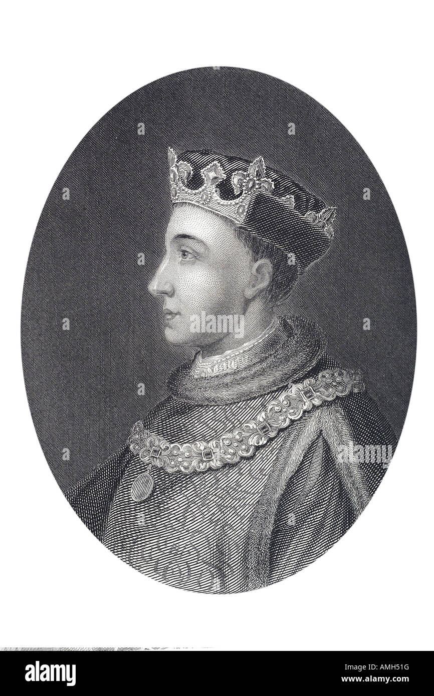 Henry V 5. König England 1387 1422 Vignette Krieger Schlacht Agincourt Sieg englische Mittelalter Französisch konsolidiert macht Unif Stockfoto