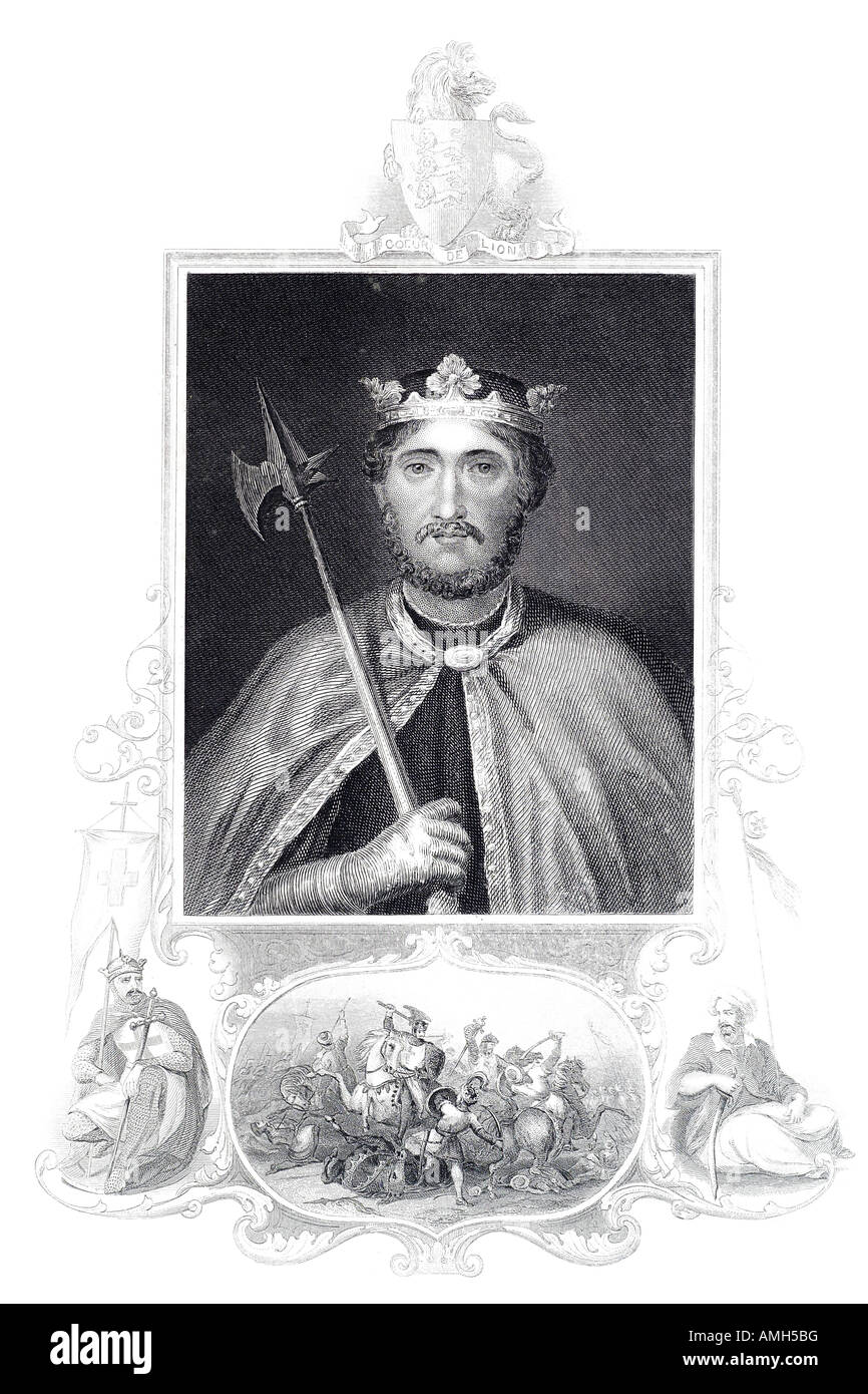 Richard das Lionheart Cœur de Lion englischen Monarchen 1157 1199 I 1 König Herrscher angevinischen Reiches große militärischen Führer Poitou Christia Stockfoto