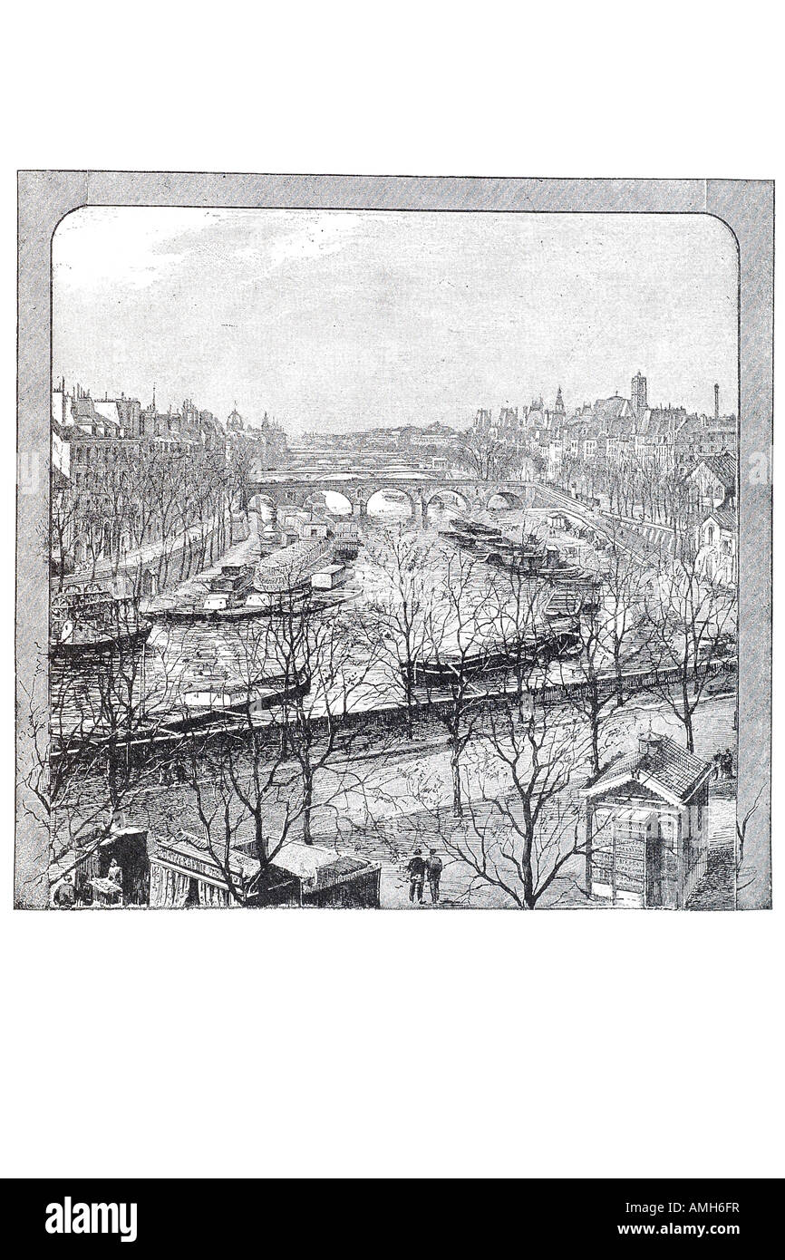 Seine Boulevard Henri 4 IV Francais République Française in Paris Französisch Französisch Paris Flussbrücke Stockfoto