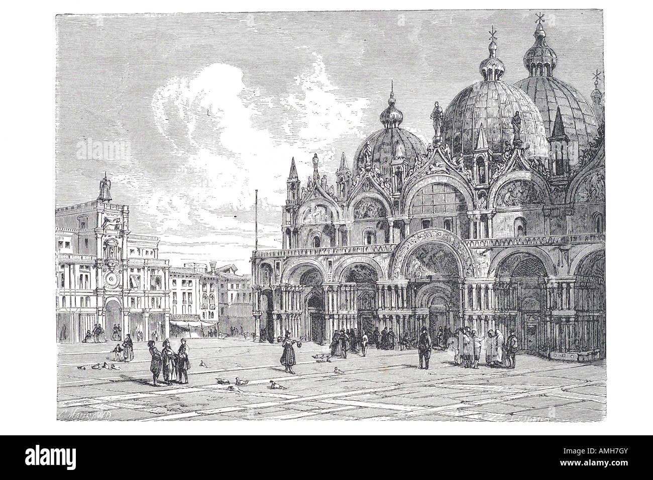Basilica di San Marco Venezia Kathedrale Markuskirche byzantinische Architektur.  Quadratische Sestiere Kapelle venezianischen Herrscher Patri Stockfoto