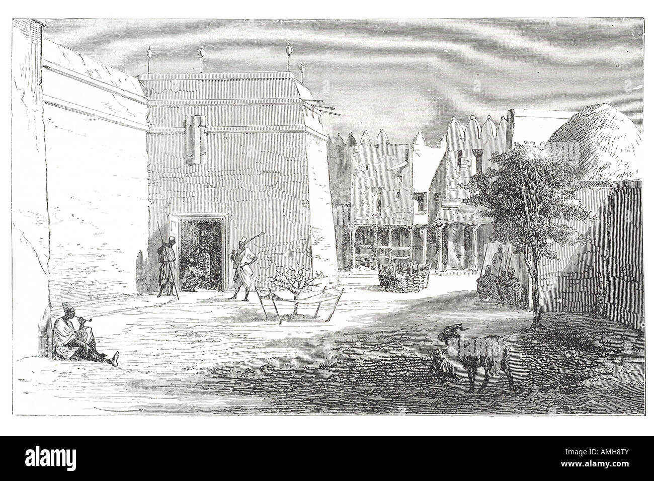 Eintritt Schloss Segou Ségou Seku, Segu Mali Fluss Niger Region Bozo Menschen Bambara Empire Balanzan Djenne Timbuktu Stadthaus Stockfoto