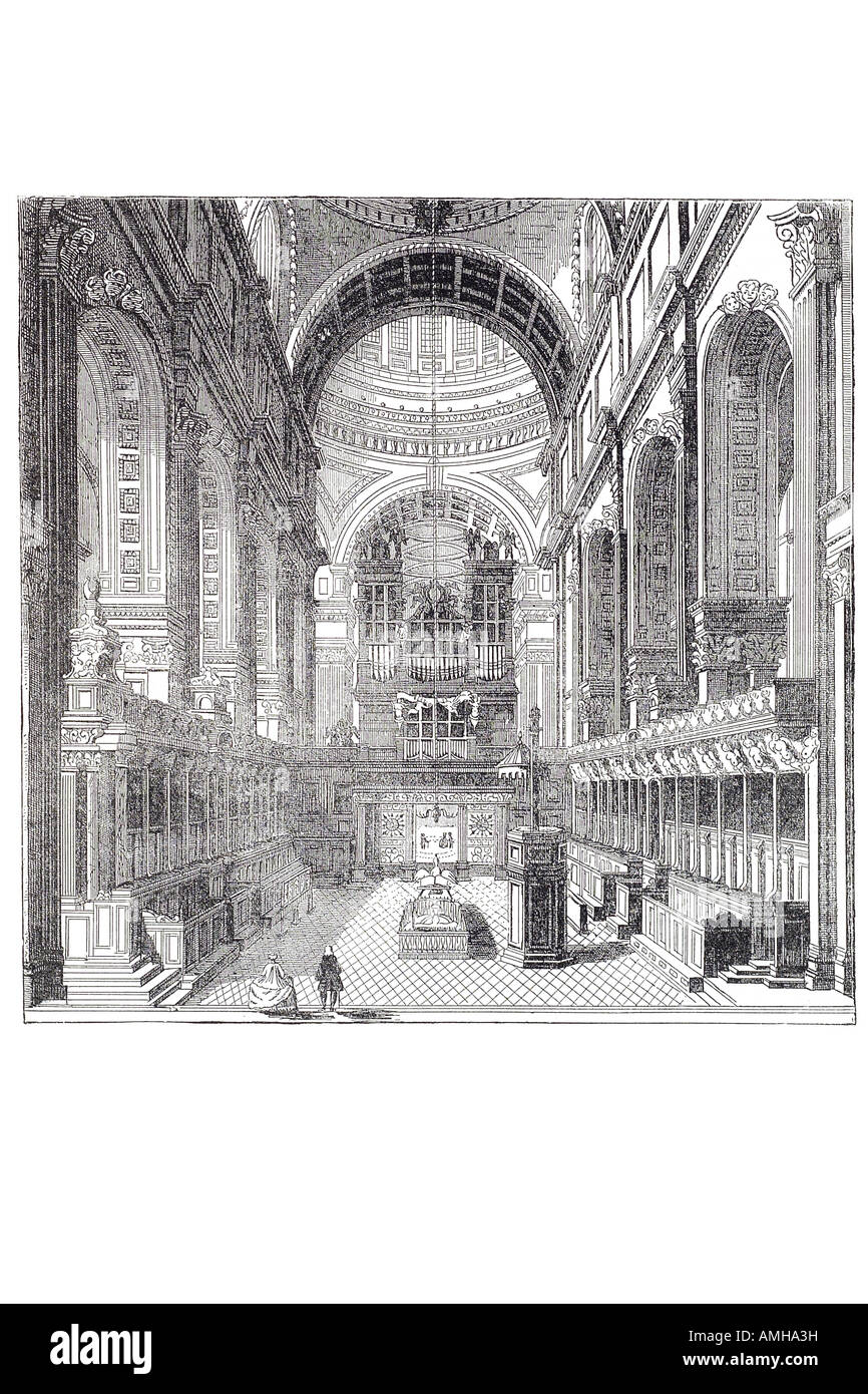 1754 Chor St. Pauls bis zur Entfernung der Bildschirm London Hauptstadt England Englisch Großbritannien britische UK United Kingdom GB royal Gre Stockfoto