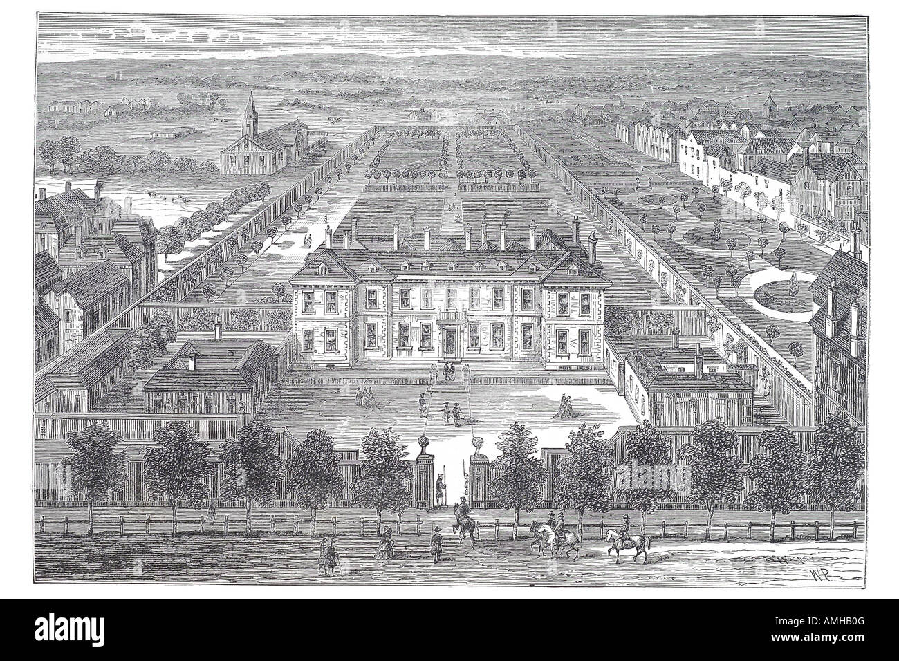 1700 Burlington House erhöhten anzeigen formalen Garten Central London City royal urban London größere Hauptstadt England Englisch Großbritannien Stockfoto