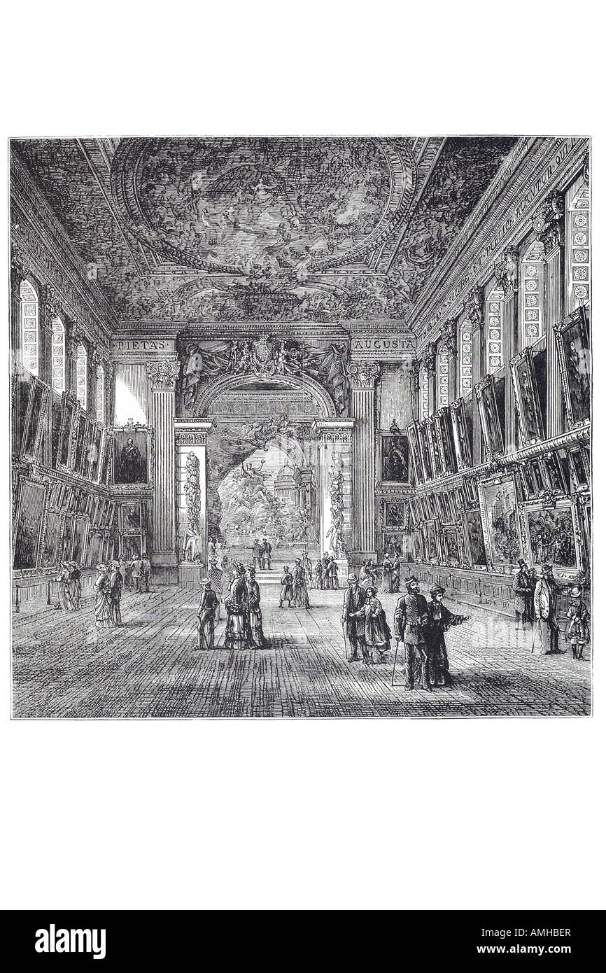 1870 gemalt Hall Greenwich Krankenhaus Old Royal Naval College London mehr Kapital England Englisch Großbritannien britische UK United Ki Stockfoto