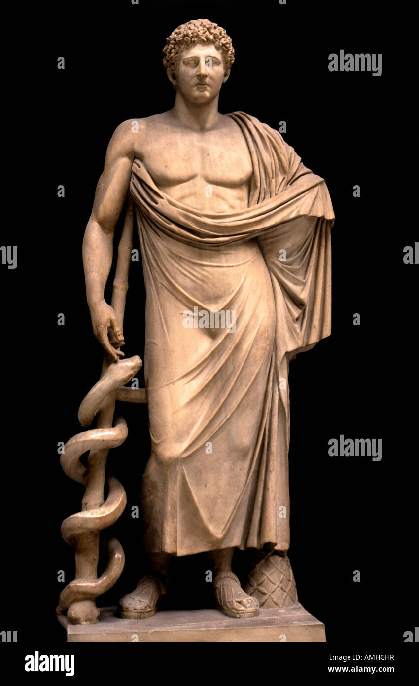 Vatikan Museum Statue Medizin, physikalische römischen Aesculapius Stockfoto