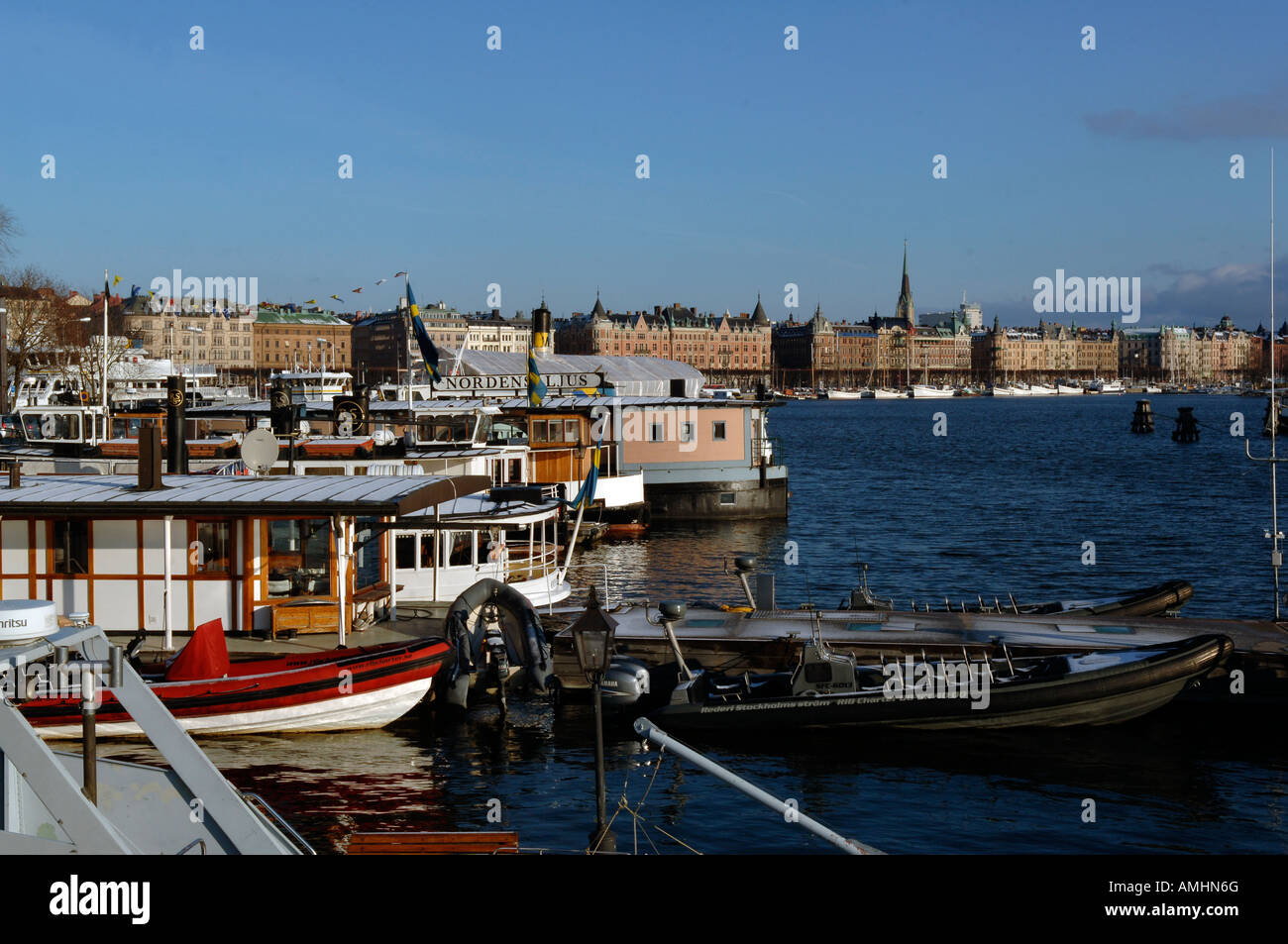 Hafen von Stockholm, die königliche Hauptstadt von Schweden Stockfoto