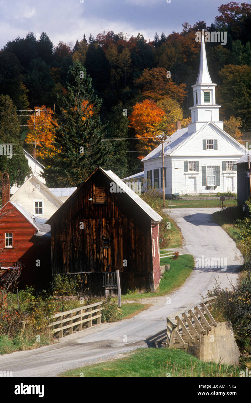 Methodistische Kirche in Waits River VT im Herbst Stockfoto