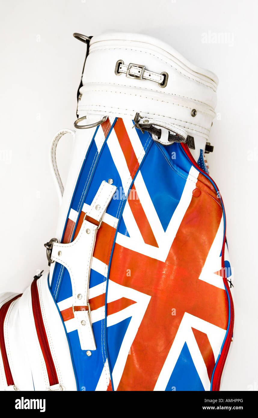 Großen britischen "Union Jack" Design auf einer Retro-Golftasche Stockfoto