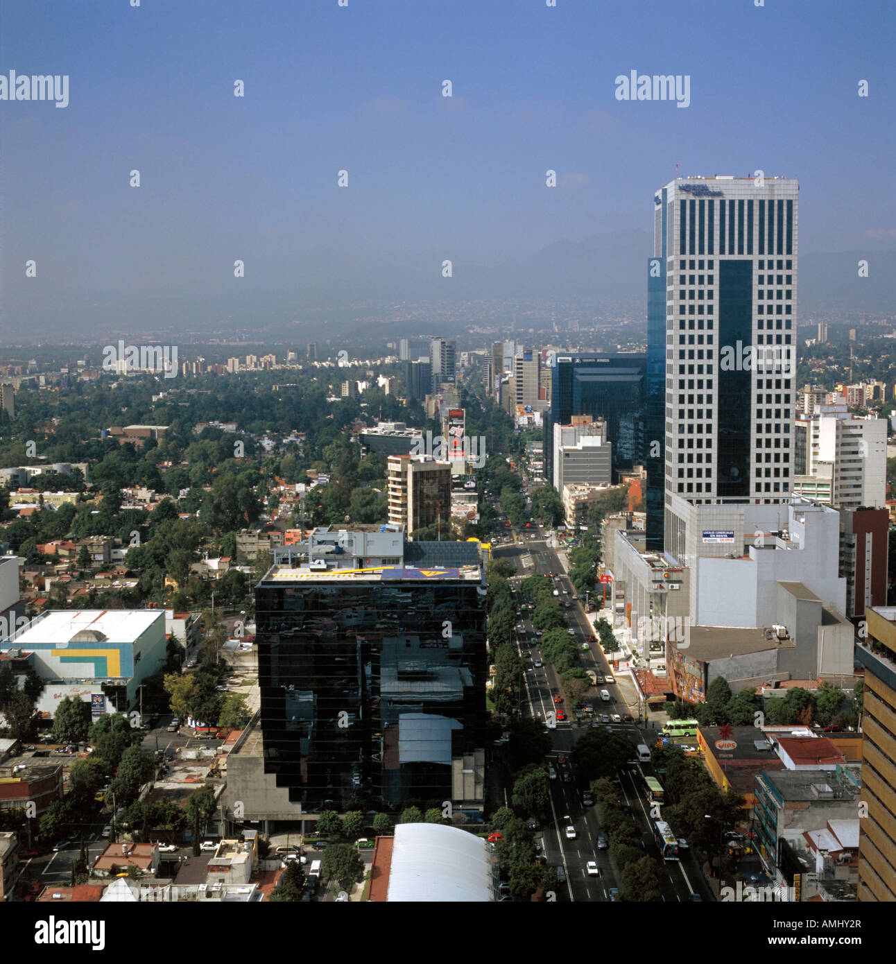 Luftbild oben Insurgentes Avenue-Mexiko-Stadt Stockfoto