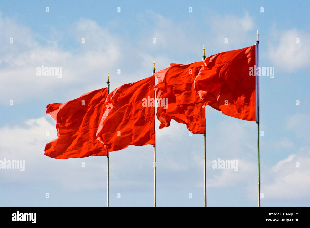 Roten chinesischen Nationalflaggen Tor des himmlischen Friedens verbotenen Stadt Peking China Stockfoto