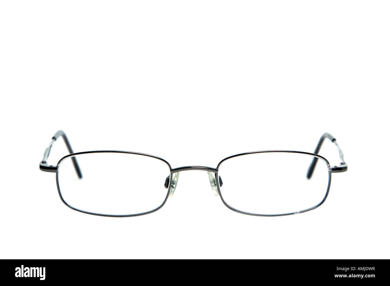 Brille gegen einen weißen Hintergrund flachen DOF Stockfoto
