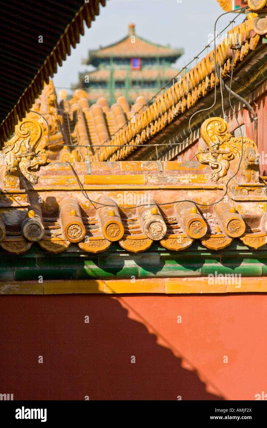 Architektonisches Detail verbotenen Stadt Peking China Stockfoto