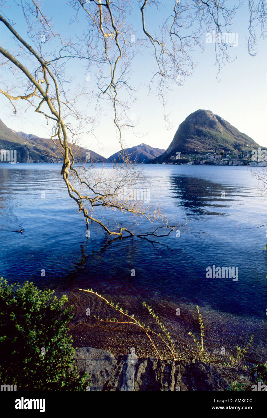 Gärten an den Luganer See Monte San Salvatore Stockfoto