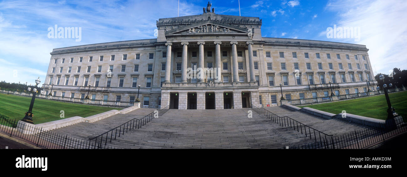 Panorama Landschaft von Stormont Parlament Gebäude, Sitz des nördlichen irischen Montage, Belfast, Nordirland Stockfoto