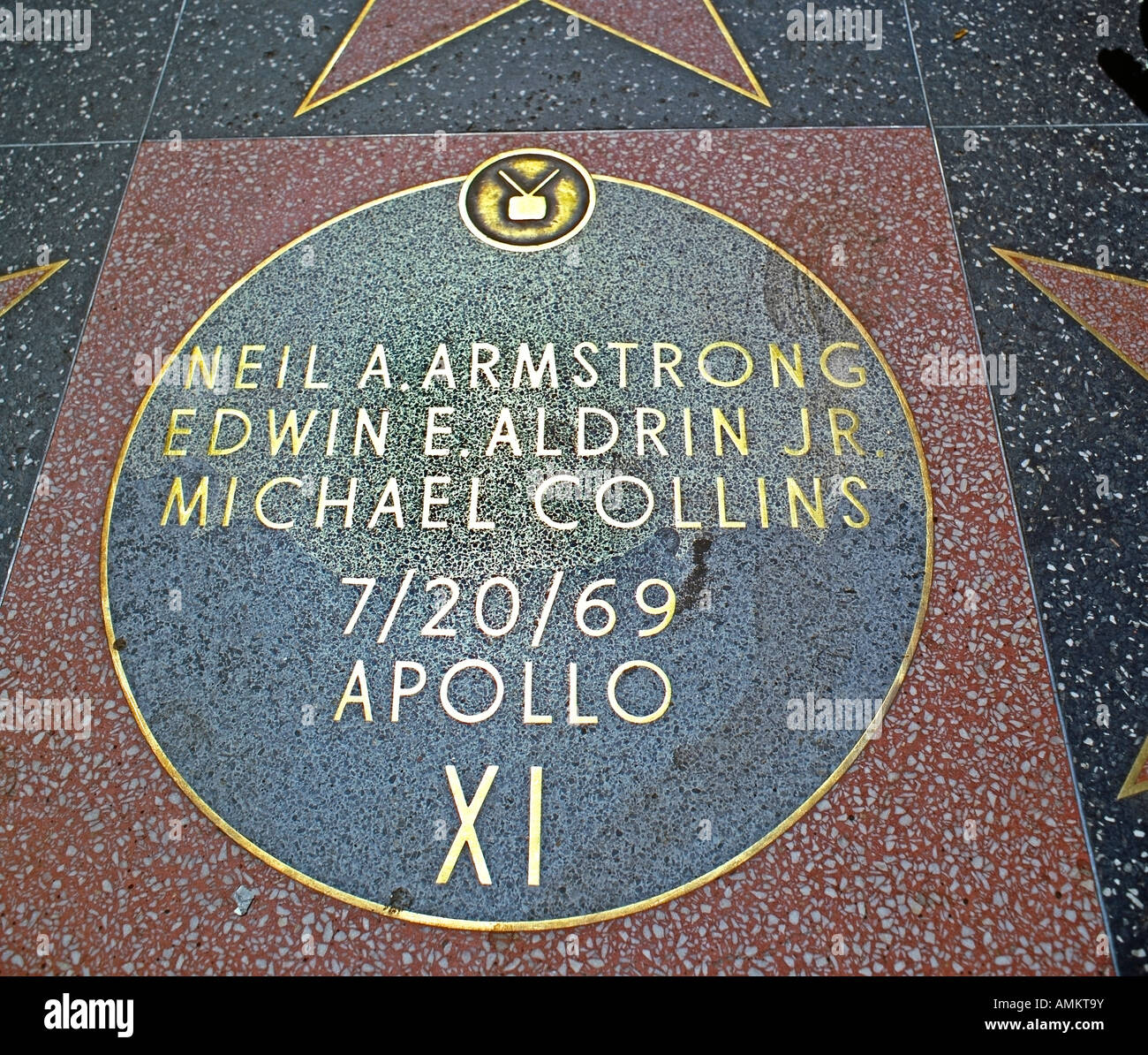 Besatzung der Apollo XI ist Stern auf dem Hollywood Walk of Fame, Hollywood Boulevard, Los Angeles, USA Stockfoto