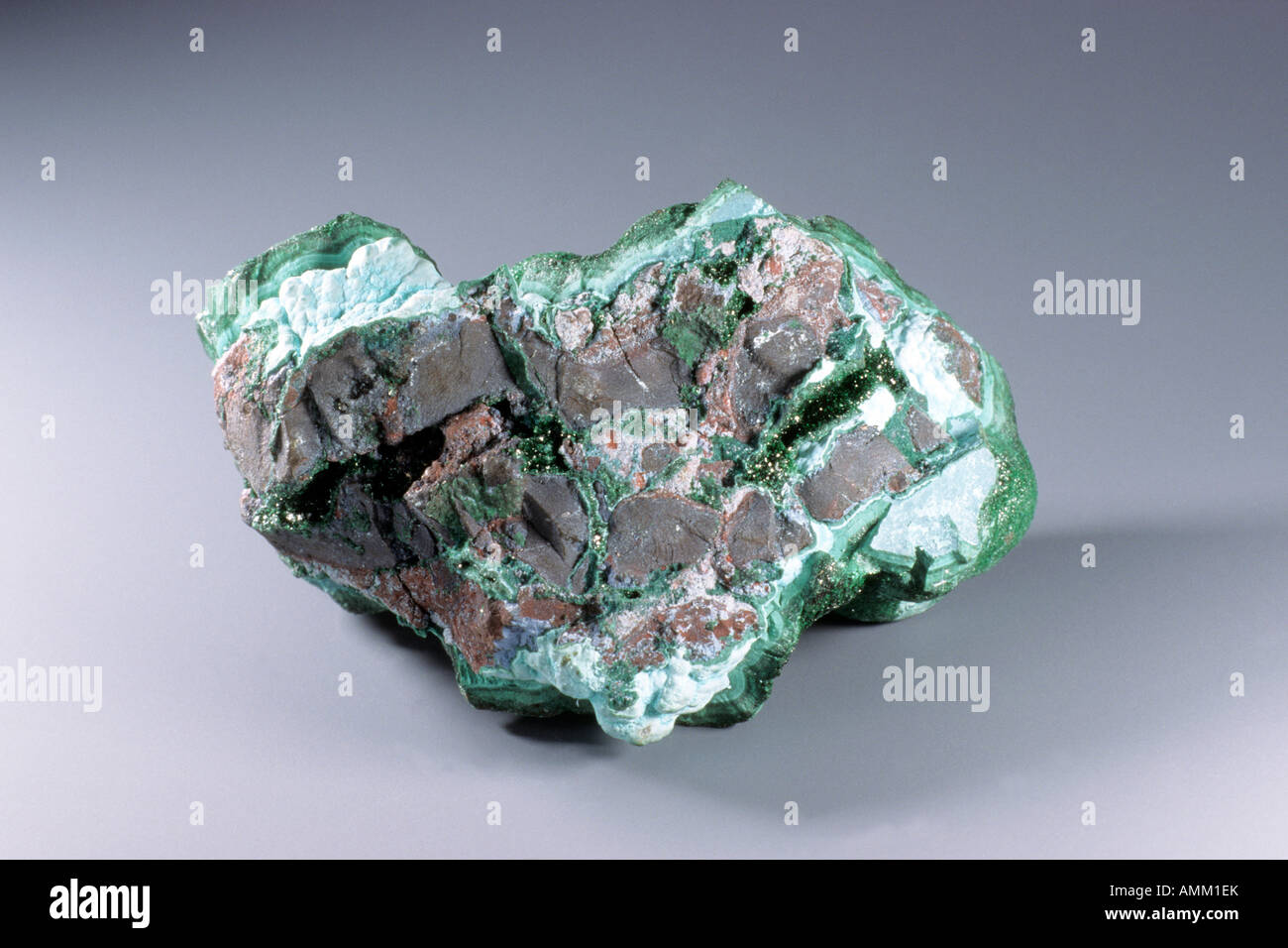 Malachit, Kupfer-Carbonat (CuCO3), Studio Bild Stockfoto