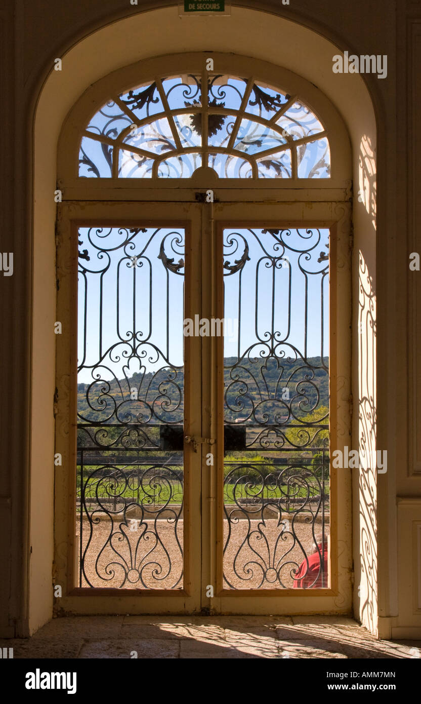 Reich verzierte Tür, Schloss-Abtei Cassan Stockfoto