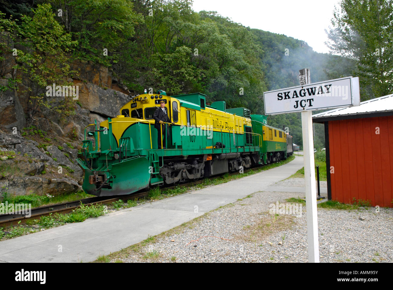 White Pass Yukon Route Railroad Skagway Alaska AK USA US-Inside Passage Reisen Urlaub Tour Tourismus Exkursion Stockfoto