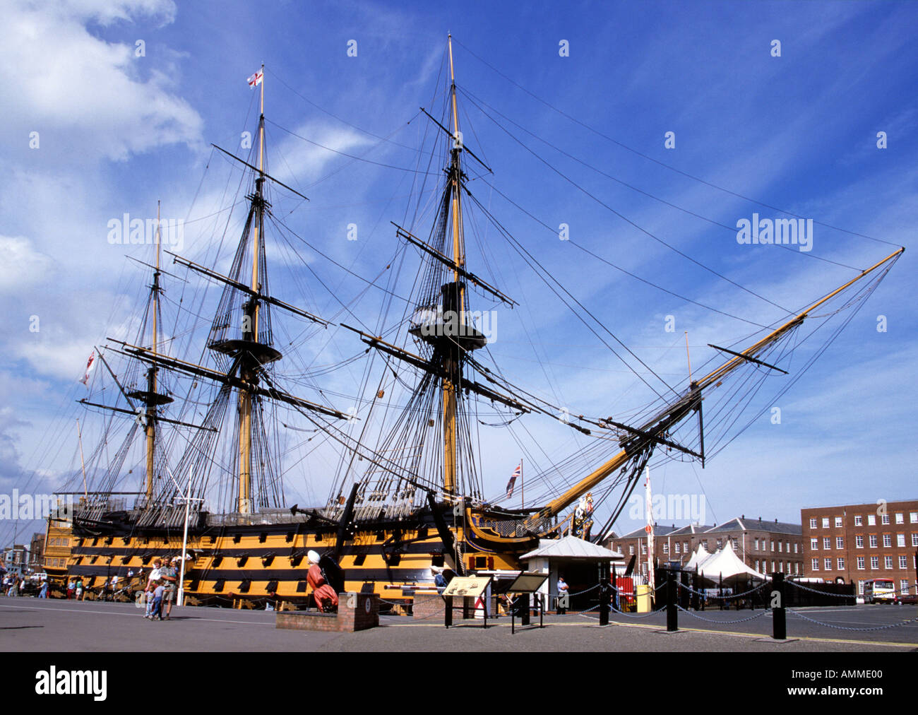 HMS Victory in Portsmouth Dockyard, Hampshire, England, Vereinigtes Königreich Stockfoto