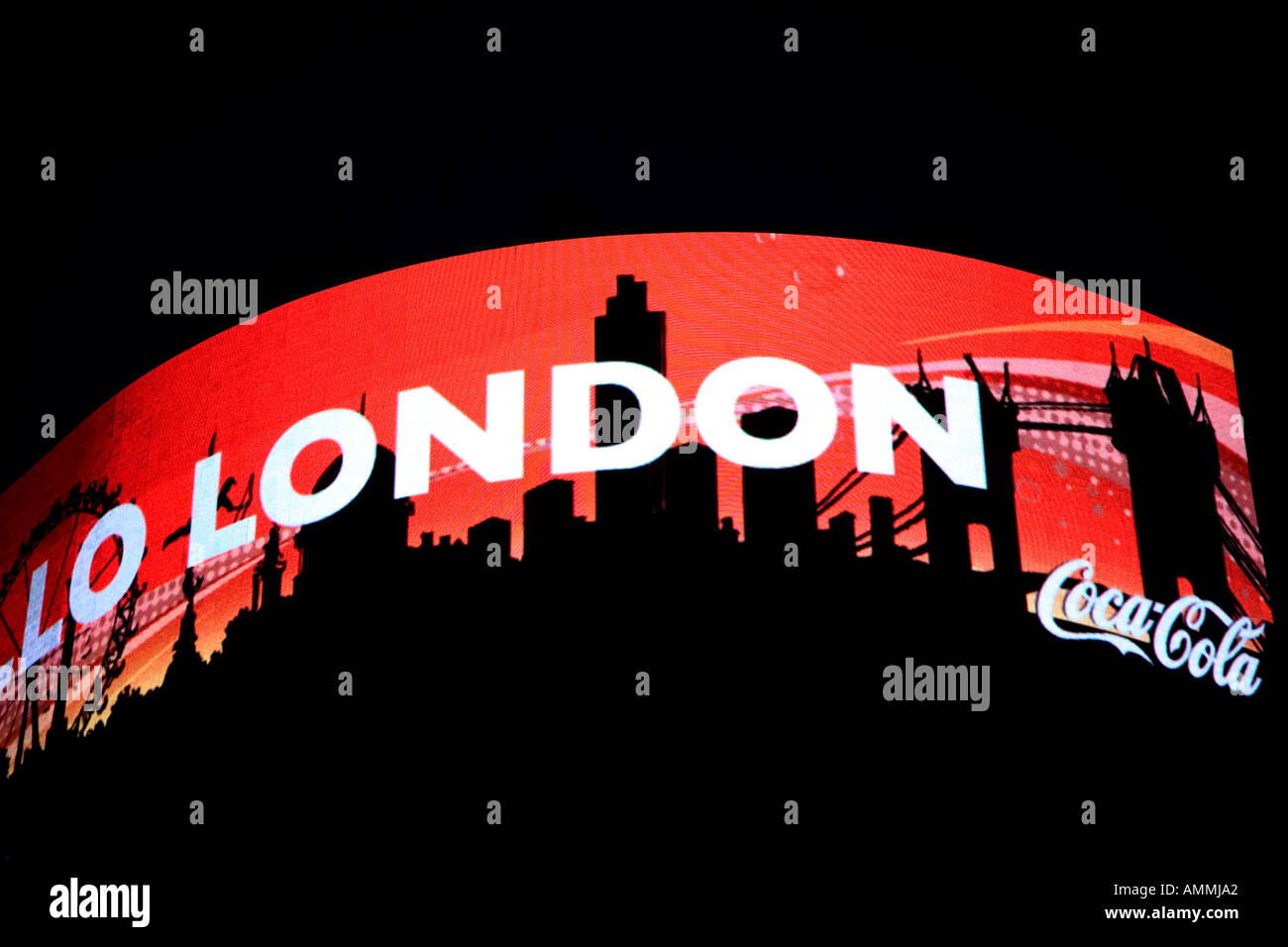 London-Leuchtreklame Stockfoto