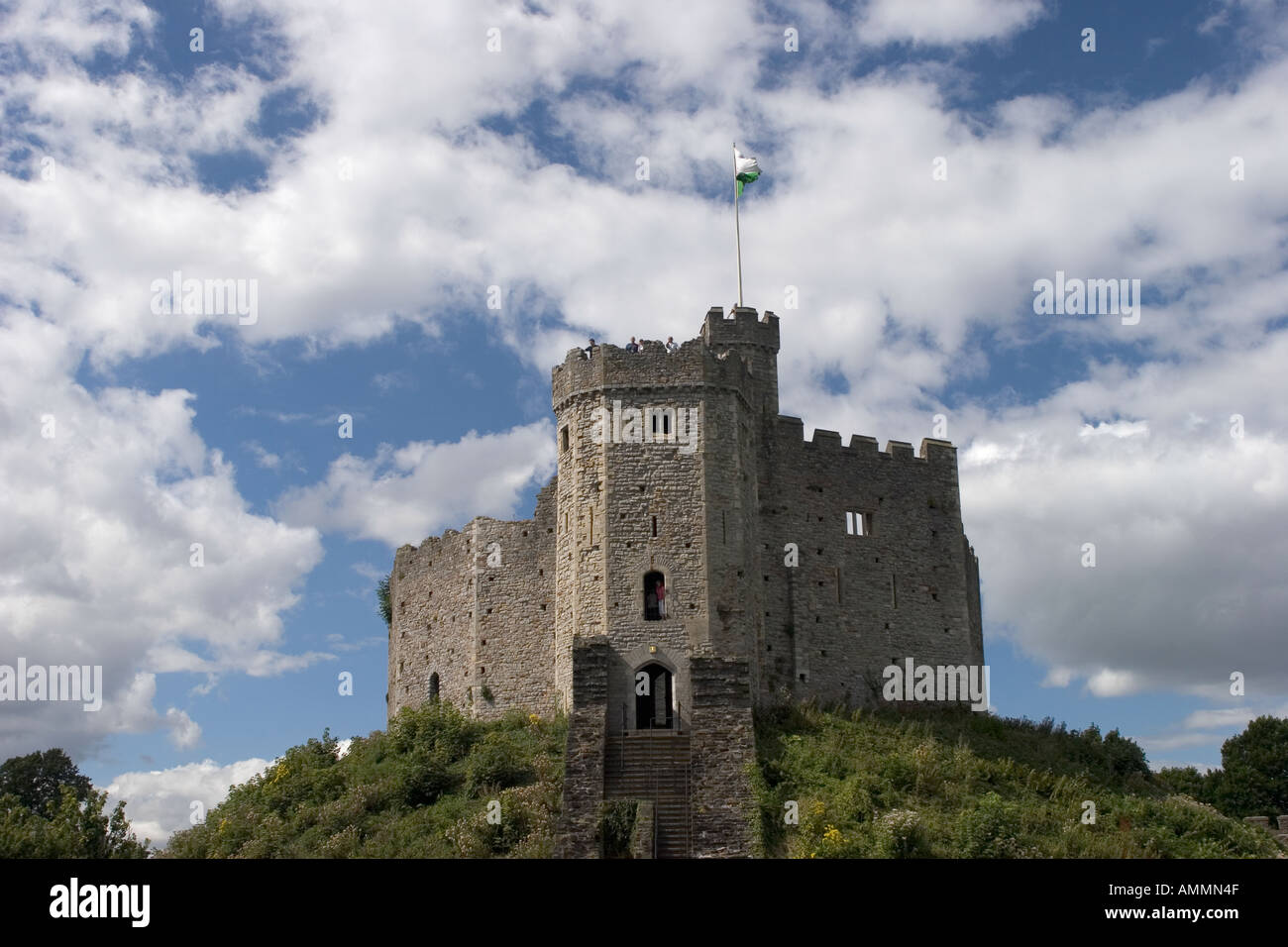 Der normannische Keep Cardiff Castle Wales UK Stockfoto