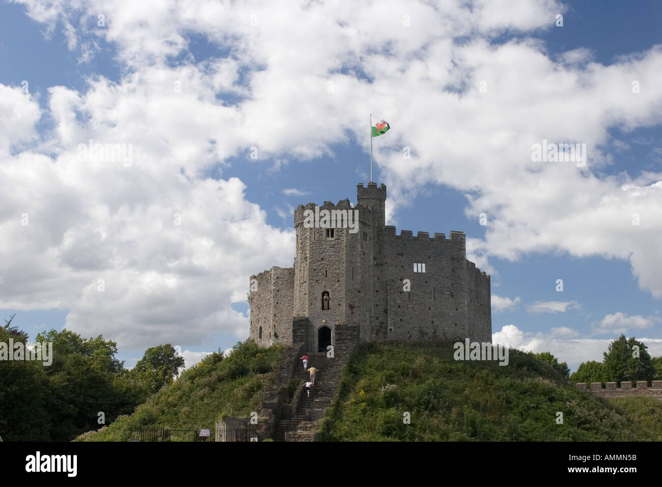 Der normannische Keep Cardiff Castle Wales UK Stockfoto
