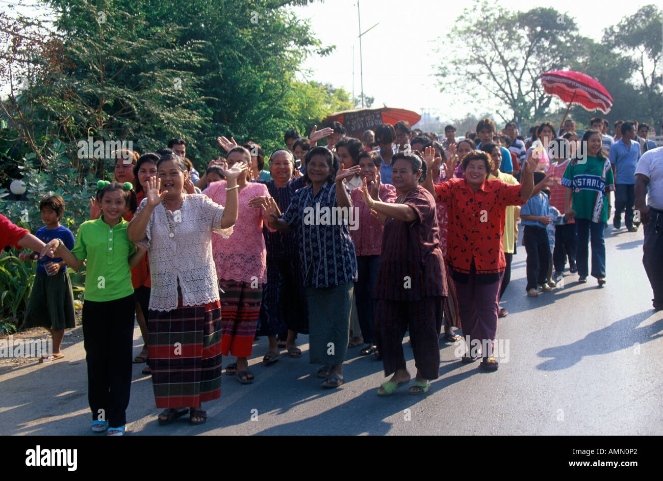 Street Parade am Sonntag in Bangkok Thailand Stockfoto