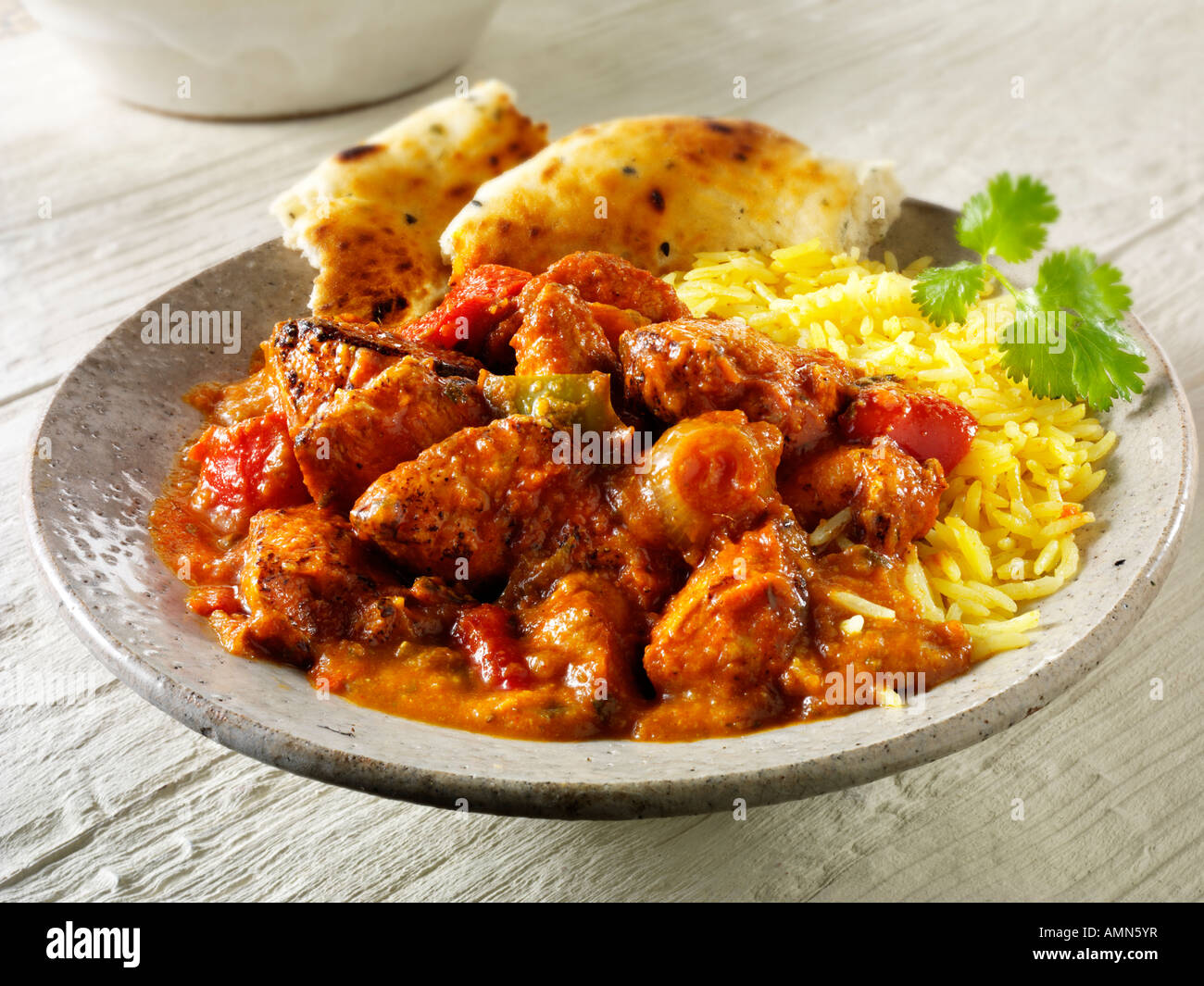 Indisches Essen - Curry Chicken Jalfrezi Stockfoto