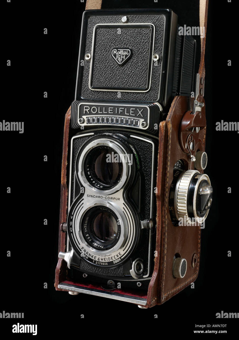 Rollieflex Rollei T mit Compur-Verschluss und Belichtungsmesser Stockfoto Rollieflex Rollei T mit Compur-Verschluss und Belichtungsmesser Stockfoto