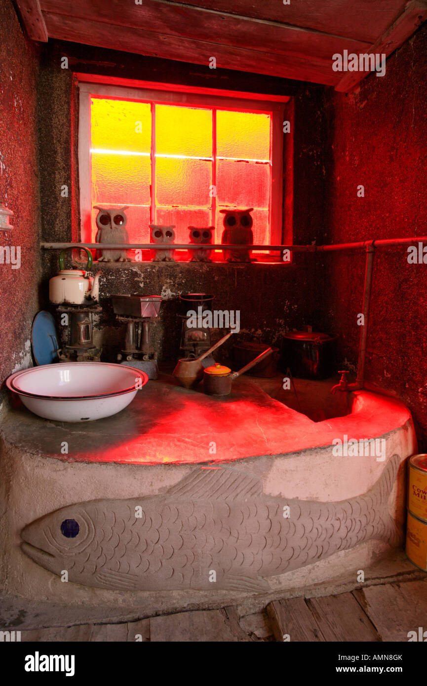 Das Innere der Eule Haus Künstlerin Helen Martin. Dies ist jetzt eine touristische Attraktion in der Stadt von Nieu Bethesda. Stockfoto