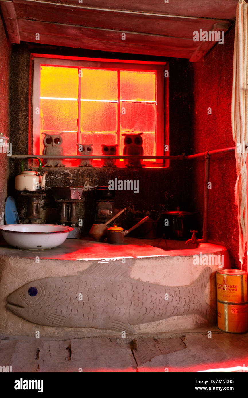 Das Innere der Eule Haus Künstlerin Helen Martin. Dies ist jetzt eine touristische Attraktion in der Stadt von Nieu Bethesda. Stockfoto