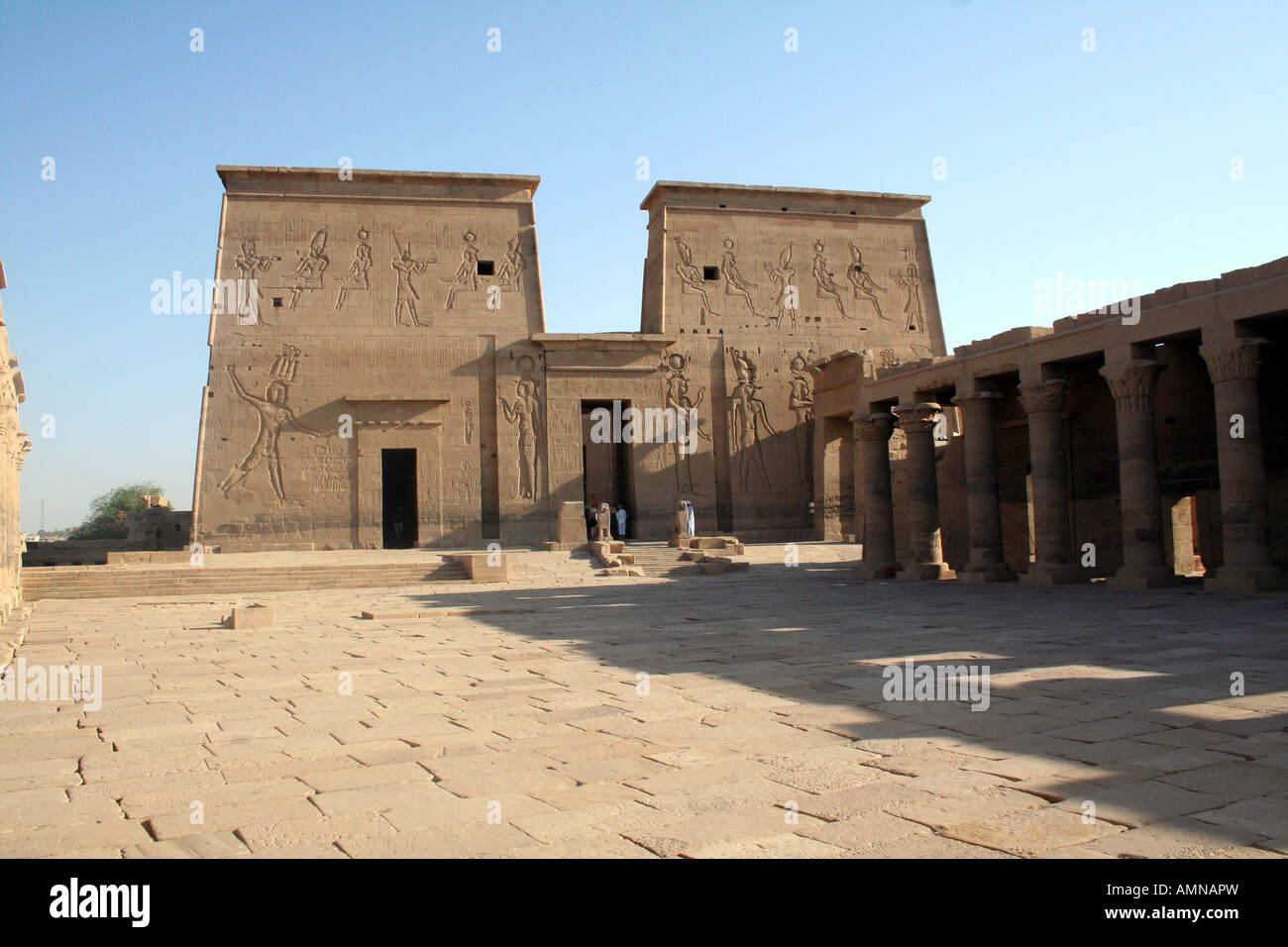 Philae Tempel - Antike ägyptische Denkmal [Agilkai Insel, in der Nähe von Assuan, Ägypten, arabische Staaten, Afrika].                            . Stockfoto
