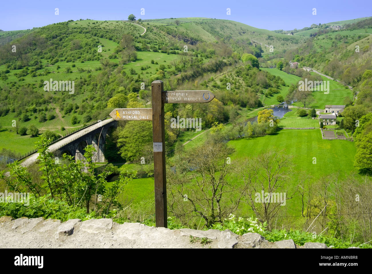England Derbyshire Peak District Nationalpark mansal Dale monsal Kopf Stockfoto