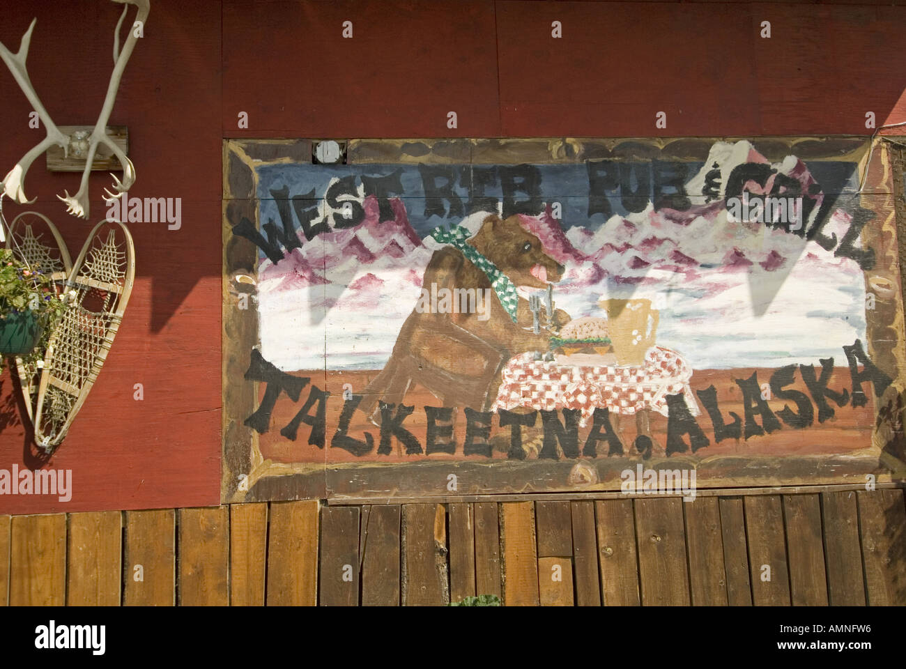 ALASKA STADT TALKEETNA BUNTE STRAßENSZENEN AUF DER MAIN STREET Stockfoto