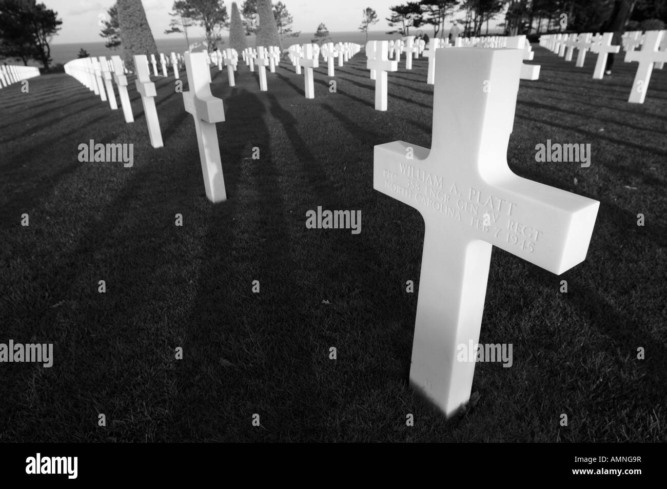 Amerikanischen Krieg D-Day Landung Friedhof am Omaha Beach. Normandie Frankreich. Stockfoto