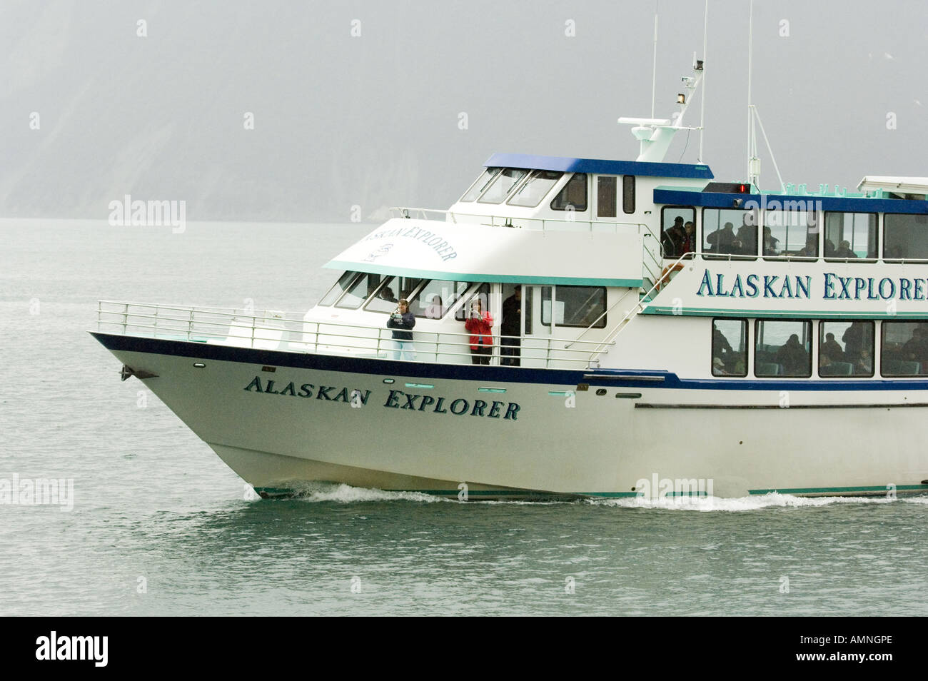 Seward. Alaska KENAI FJORDS NATIONAL PARK CRUISING TOUR BOAT Stockfoto