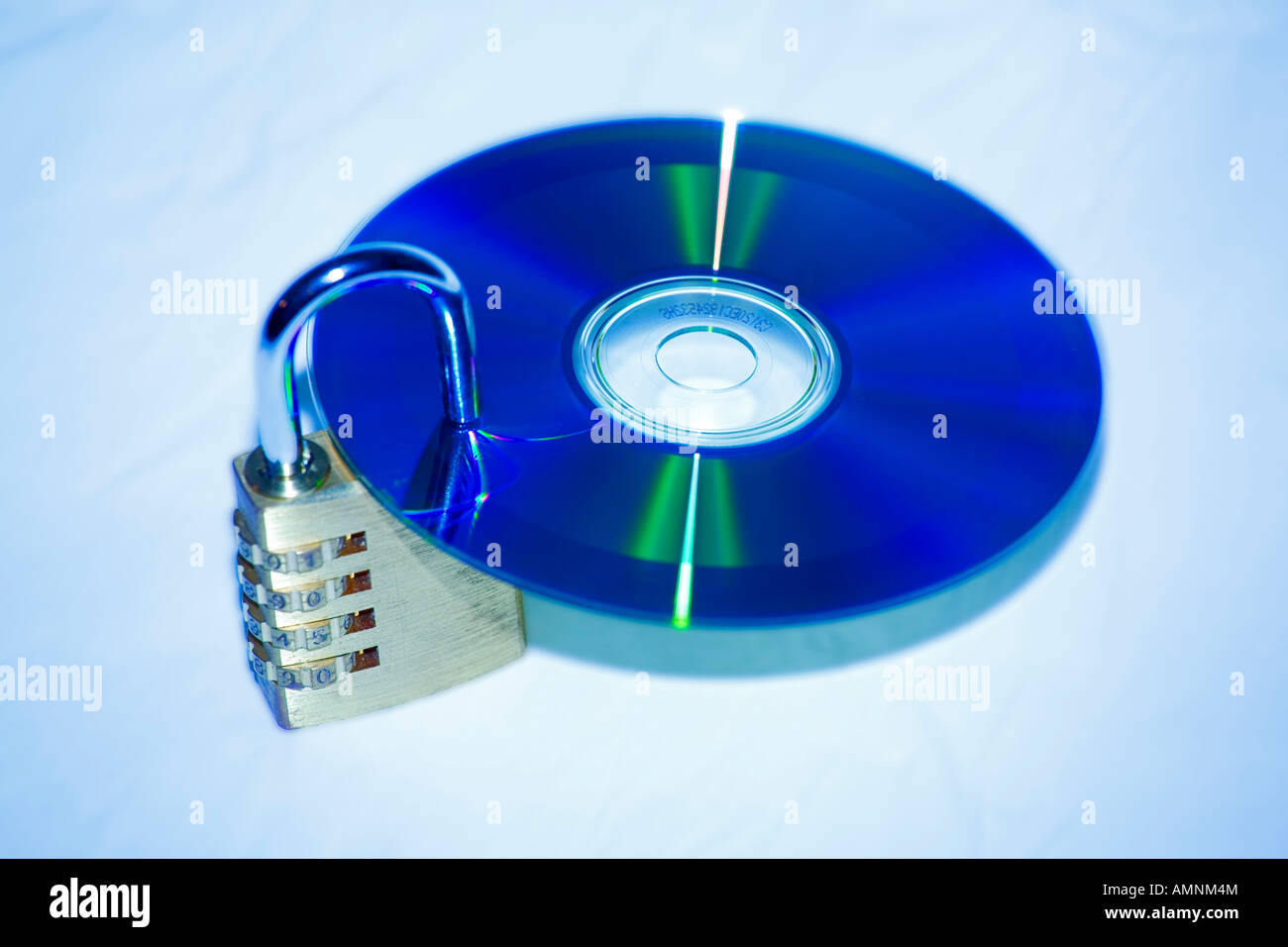 CD-rom mit Sperre Stockfoto