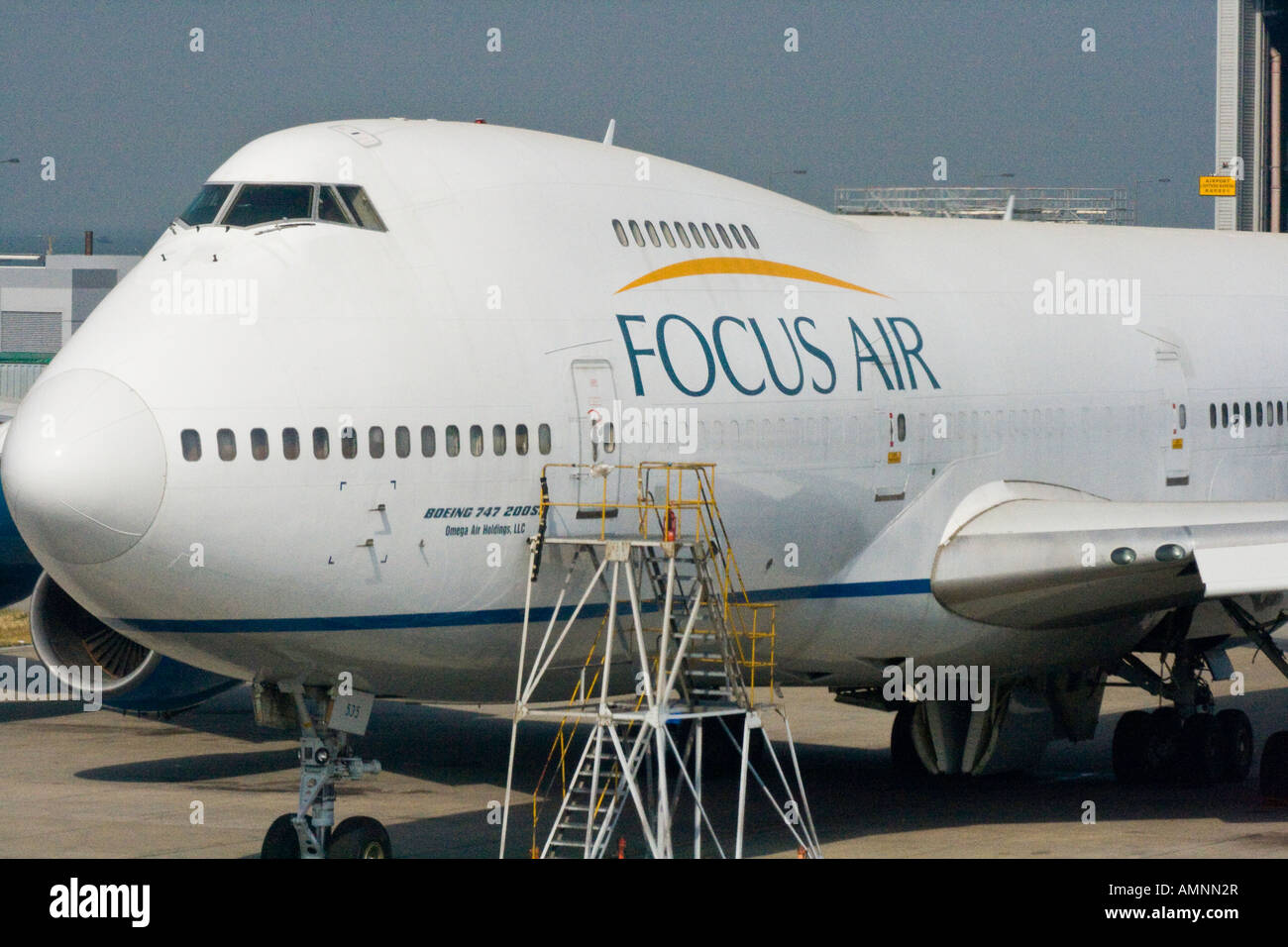 Focus Air Freight Shipping Flugzeug HKG Hong Kong International Airport Stockfoto