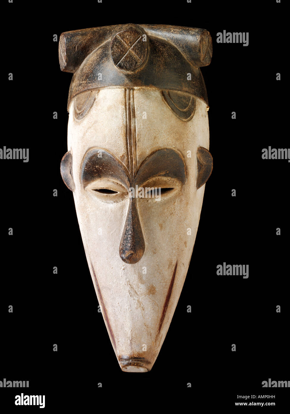 Ethnische traditionelle afrikanische Maske. Kunst und Handwerk. Stockfoto