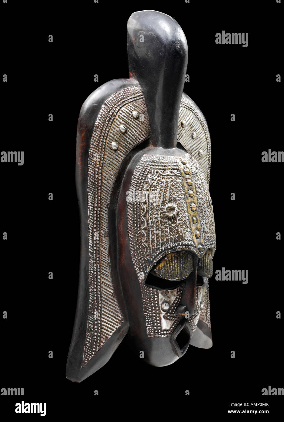 Ethnische traditionelle afrikanische Maske. Kunst und Handwerk. Stockfoto