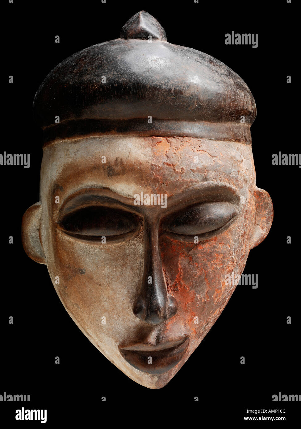 Ethnische traditionelle afrikanische Maske. Kunst und Handwerk. Stockfoto
