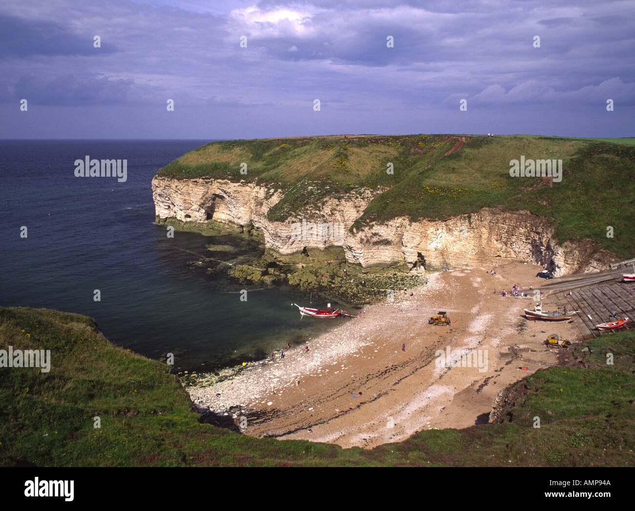 Flamborough Head in der Nähe von Bridlington Nordküste Landinf Yorkshire England Stockfoto