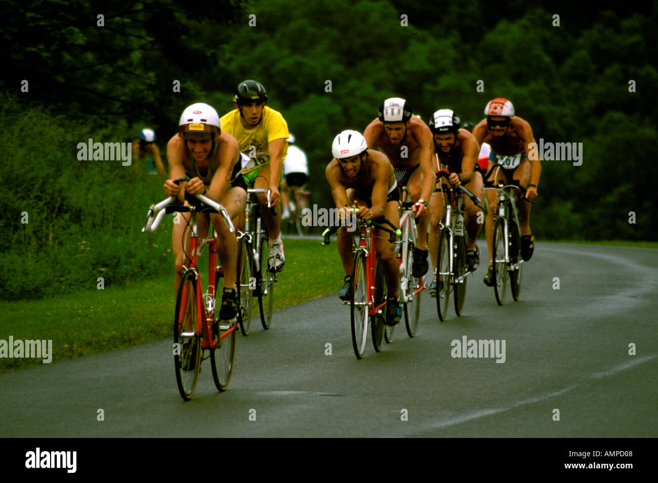 Sport Racing Marathon Triathlet Radfahrer MD YMCA Rocky Gap Triathlon Cumberland Maryland Stockfoto