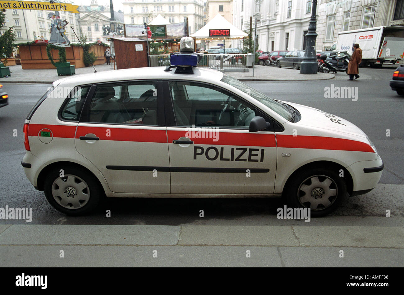 Polizei-Auto in Bratislava Slowakei Stockfoto