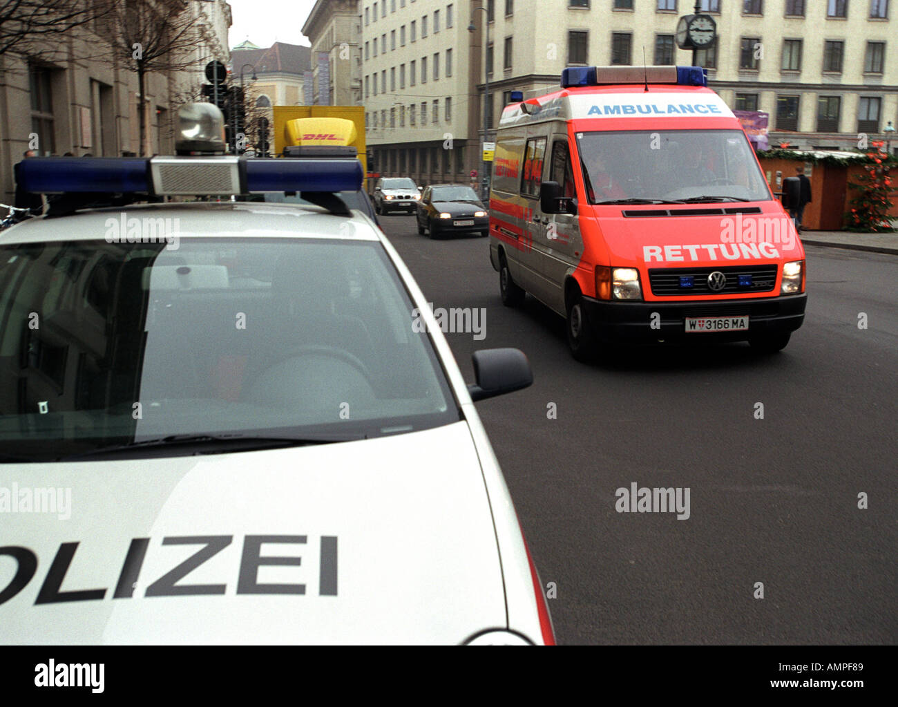 Polizei-Auto in Bratislava Slowakei Stockfoto