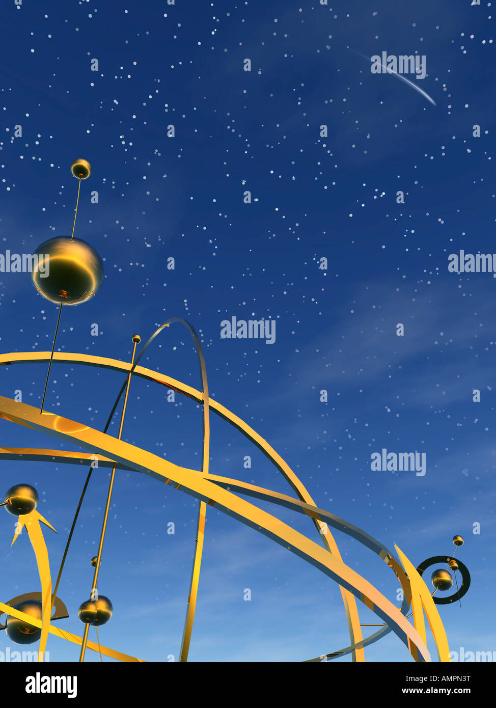Blick auf Umlaufbahnen und Stars der Astronomie Stockfoto