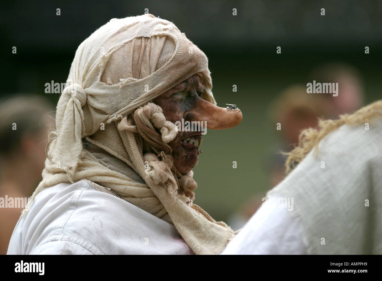 Ein Opfer der Pest auf dem Robin Hood-Festival Stockfoto