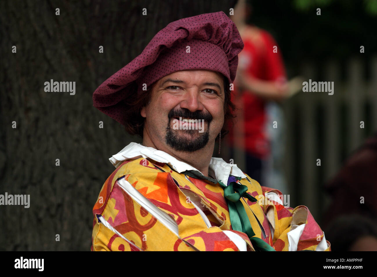 4. August 2006 Robin Hood Festival mittelalterlichen Entertainer was ein Palaver Stockfoto