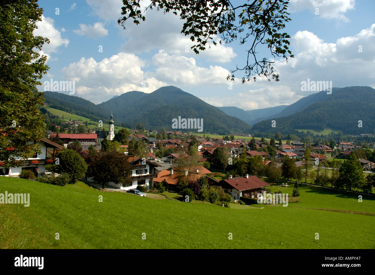 Blick auf Reit Im Winkl Upper Bavaria Germany Stockfoto