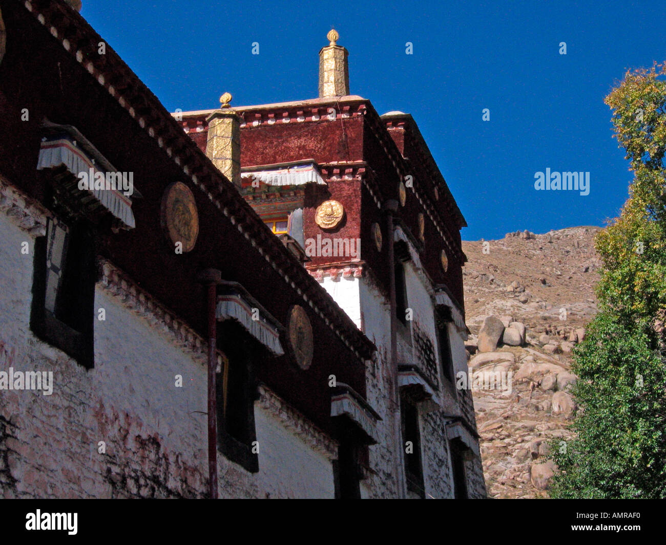 Seren führenden pädagogischen Kloster in Lhasa-Tibet bekannt für Mönche Hof diskutieren Stockfoto